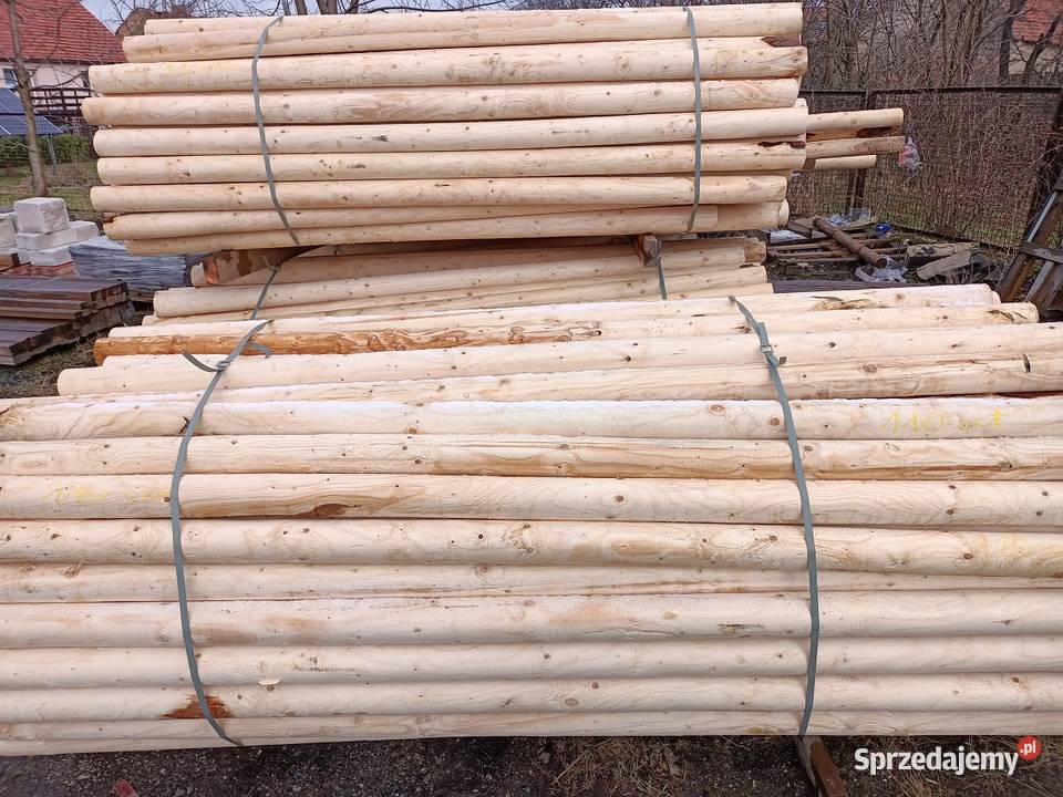 Słup okrągły modrzew dł 240m Stemple modrzewiowe Jelenia Góra