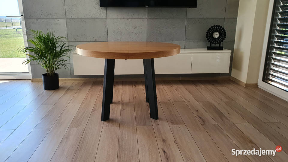 Nowoczesny stół dębowy okrągły rozkładany Loft 4