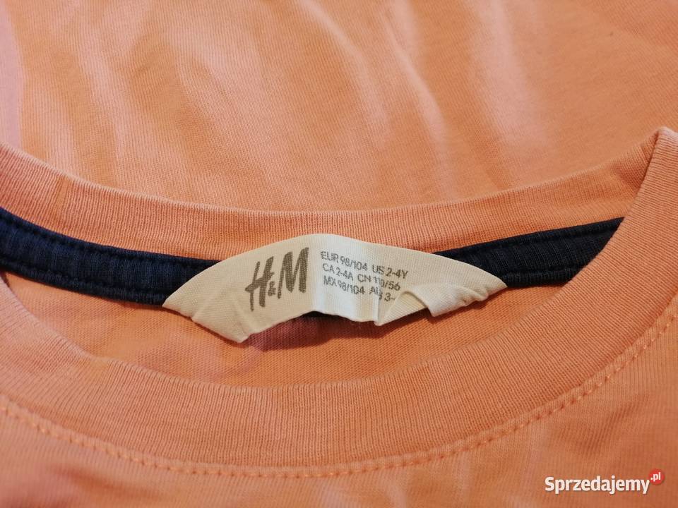 Koszulka krótki rękaw łososiowa 98104 HM Odzież krótki Odzież Czeladź