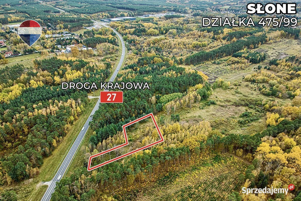 Na sprzedaż działka drodze 27 z MPZG 4062m2 Słone