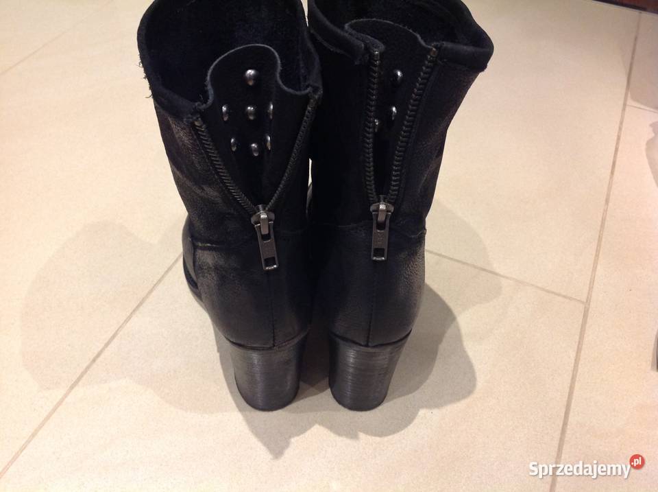 Czarne Botki Skórzane VENEZIA r 37