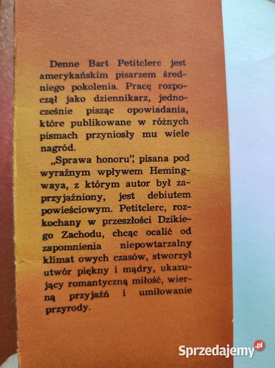 Sprawa honoru Denne Bart Petitclerc miękka świętokrzyskie