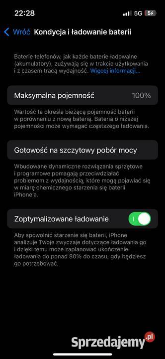 iPhone 13 mini kondycja baterii 100 stan idealny