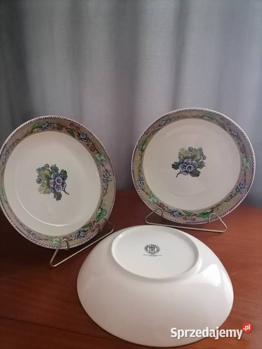 Talerze Głębokie Winogrona Porcelana Książ Antyki, Sztuka, Kolekcje Wałbrzych