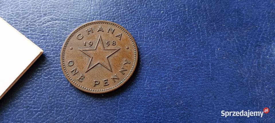 Stare monety 1 pens 1958 Ghana podkarpackie Lesko
