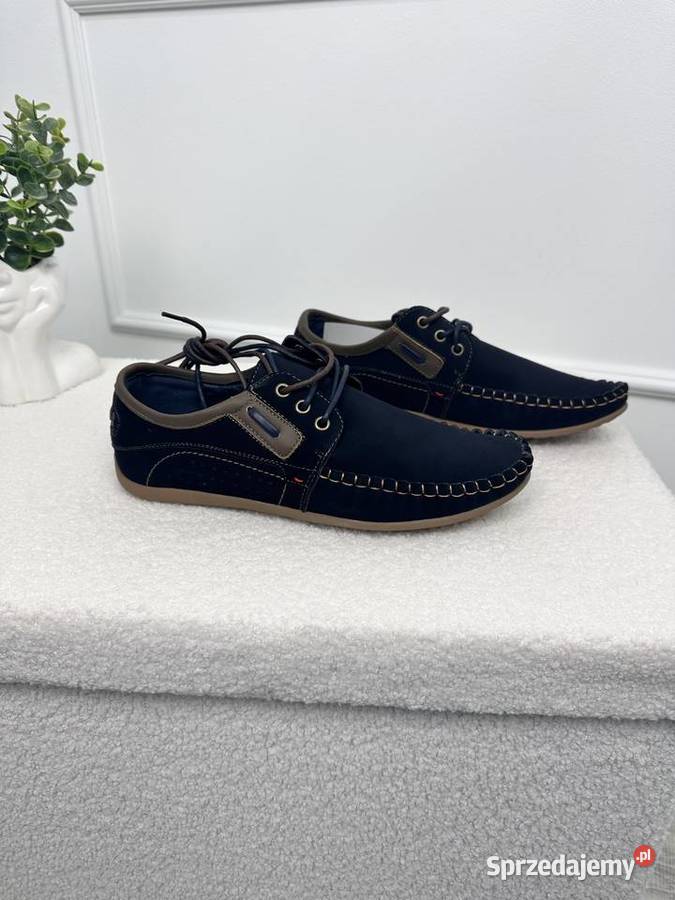 Buty męskie półbuty mokasyny sznurowane 4045 Poznań