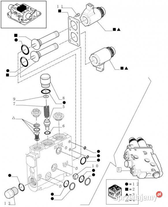 Holland T6010 T6070 Sekcja zaworu 84175671 Jastrzębniki