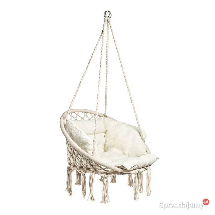 Ażurowa huśtawka ogrodowa fotel wiszący z