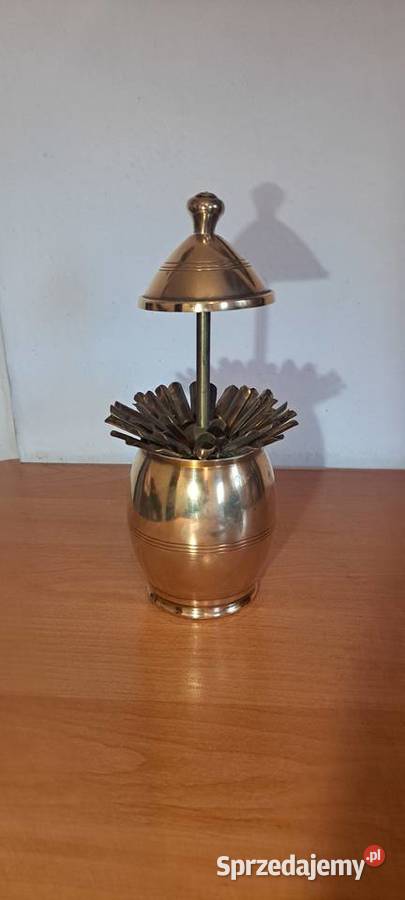 mosiężna papierośnica vintage z przykrywką mazowieckie Warszawa