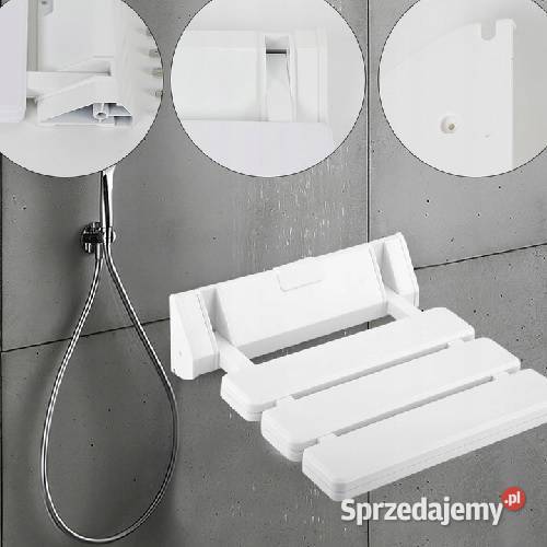 Krzesełko Prysznicowe Składane Białe Drezdenko
