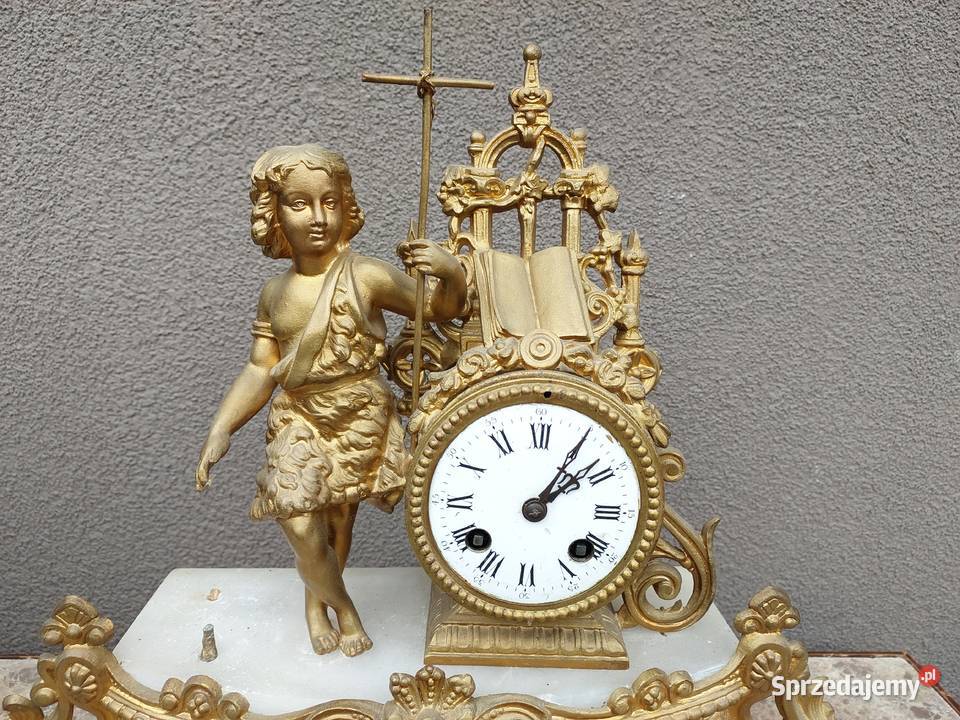 240 Stary francuski zegar kominkowy figuralny do Tczew