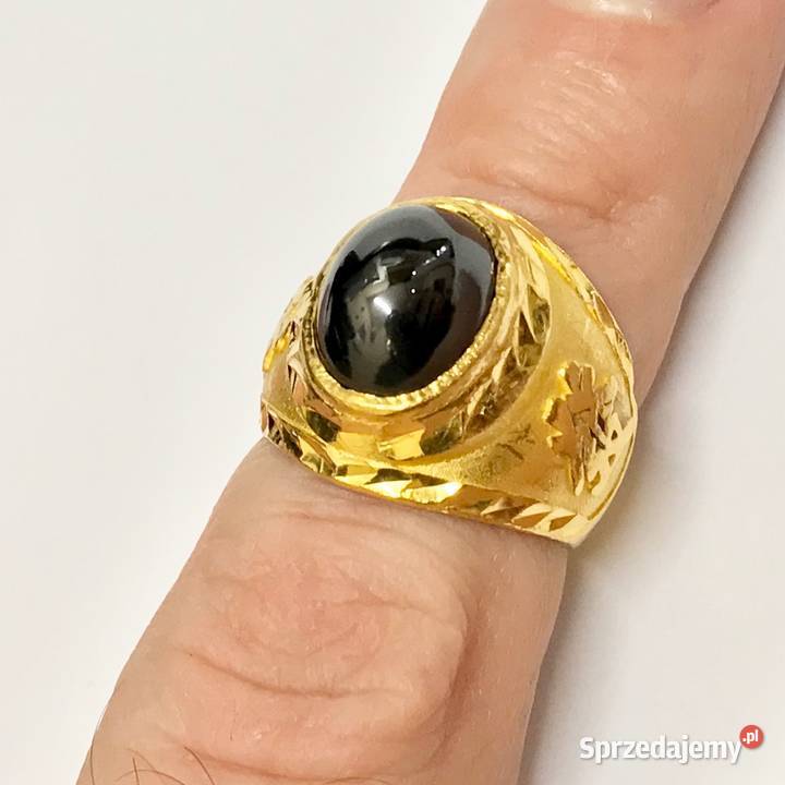 Złoty SYGNET 22K pierścień męski Chiński