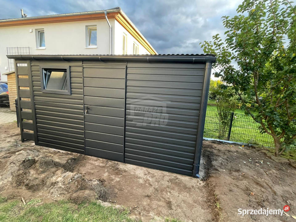 Schowek domek ogrodowy 4x2m wiata 05 m drzwi śląskie