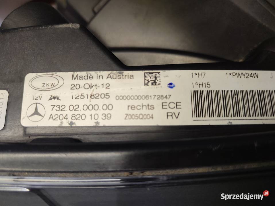 Lampa Prawy Przód Mercedes GLK 204 X204 Pleszew