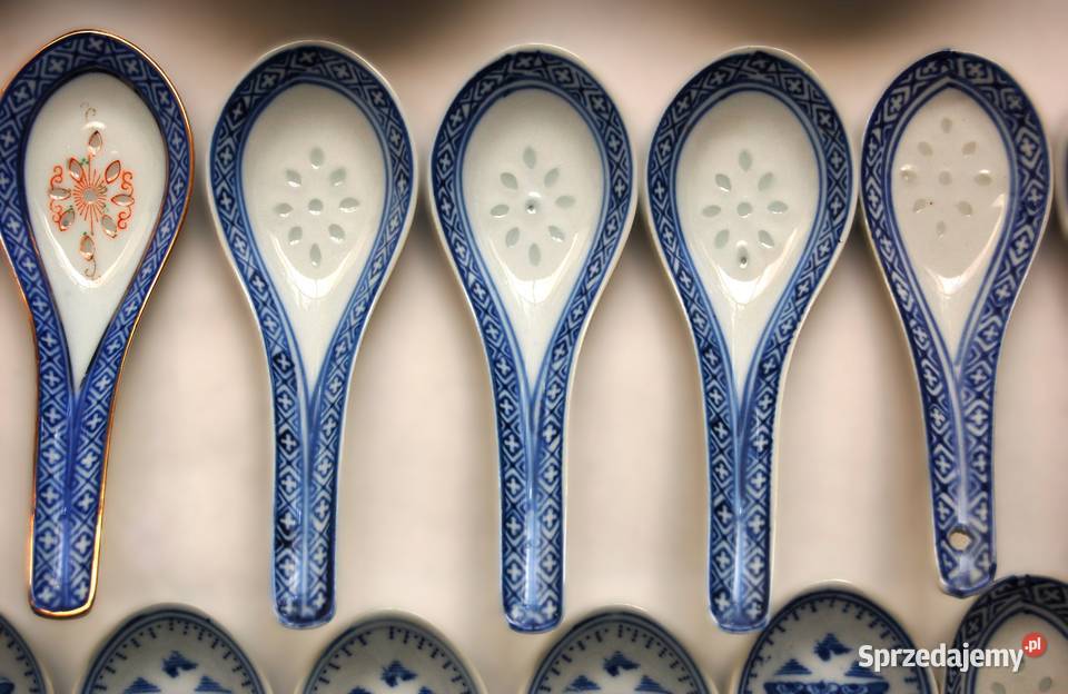 Chińskie porcelanowe łyżki 3 porcelana ryżowa