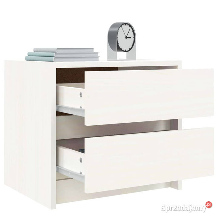 Szafki nocne 2 białe 40x31x355 lite drewno Warszawa