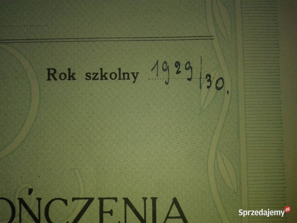 przedwojenne swiadectwo szkolne Kęty