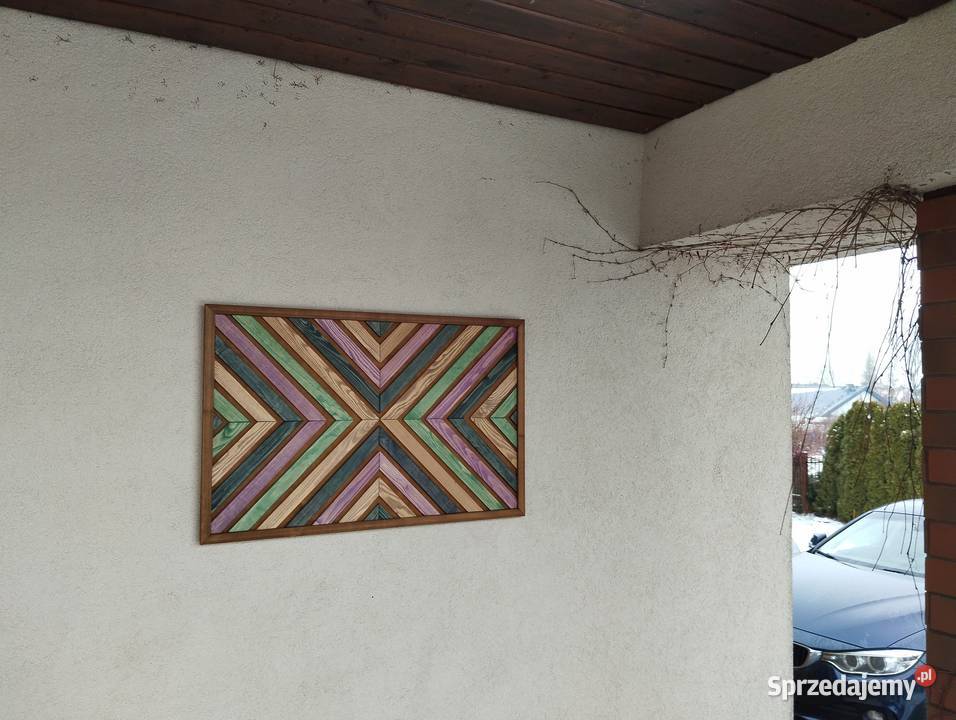 Mozaika obraz dekoracja z drewna 77 x 50 pomorskie