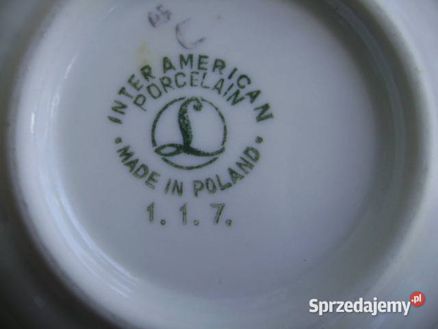 Starocie z PRL Gdańsk Zestaw 7 miseczek z logo Porcelana i szkło Gdynia