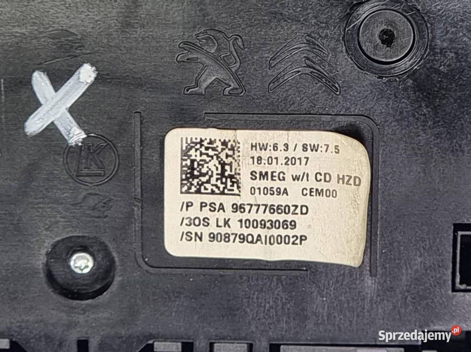 PANEL KLIMATYZACJI PEUGEOT 308 96777660ZD Lipno