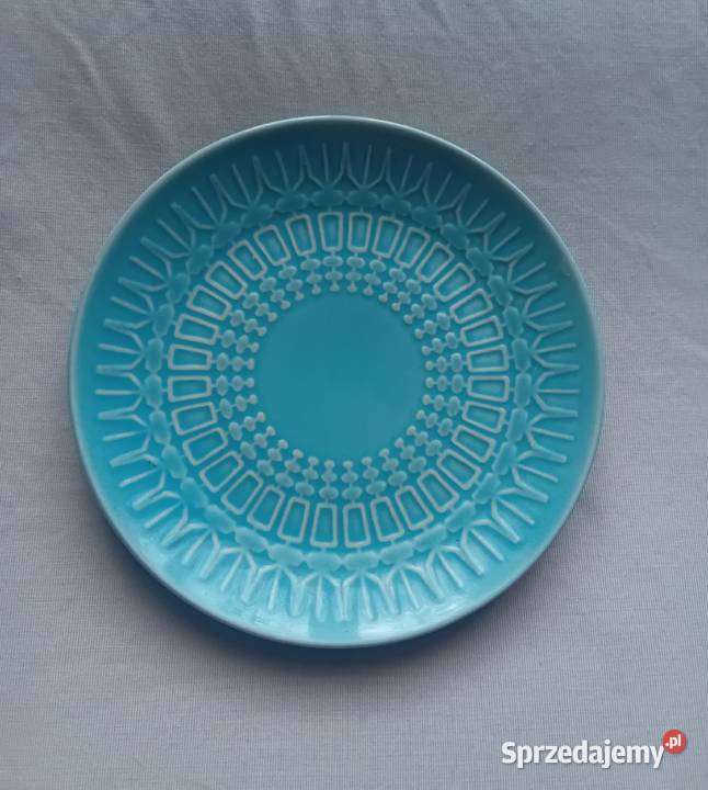 Turkusowy talerzyk porcelit Pruszków wzór Porcelana i szkło Koźminek