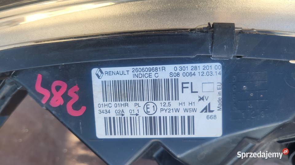 RENAULT CAPTUR I REFLEKTOR LEWY LAMPA LEWY PRZÓD Ruda Śląska sprzedam