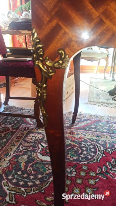 Sekretarzyk Intarsje Okucia Politura Zaokrąglone Gdańsk