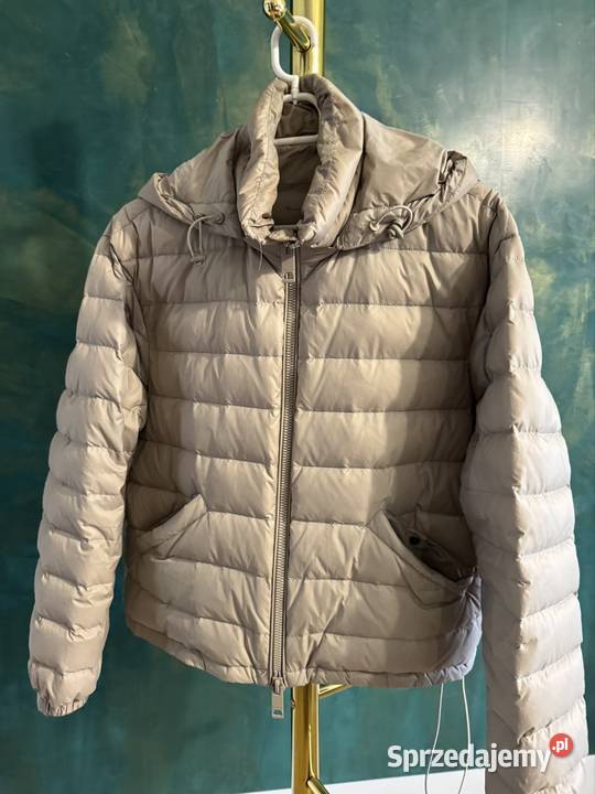 Kurtka puchowa XS Massimo Dutti beżowa z Bez wzoru Częstochowa