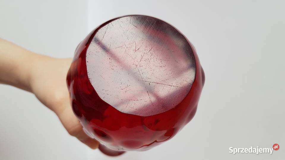 Wazon ANANAS Ząbkowice kolorowe szkło PRL Dąbrowa Górnicza