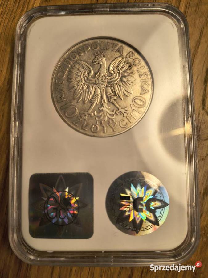 10 1933 Polonia grading GNC nota AU 53 Numizmatyka