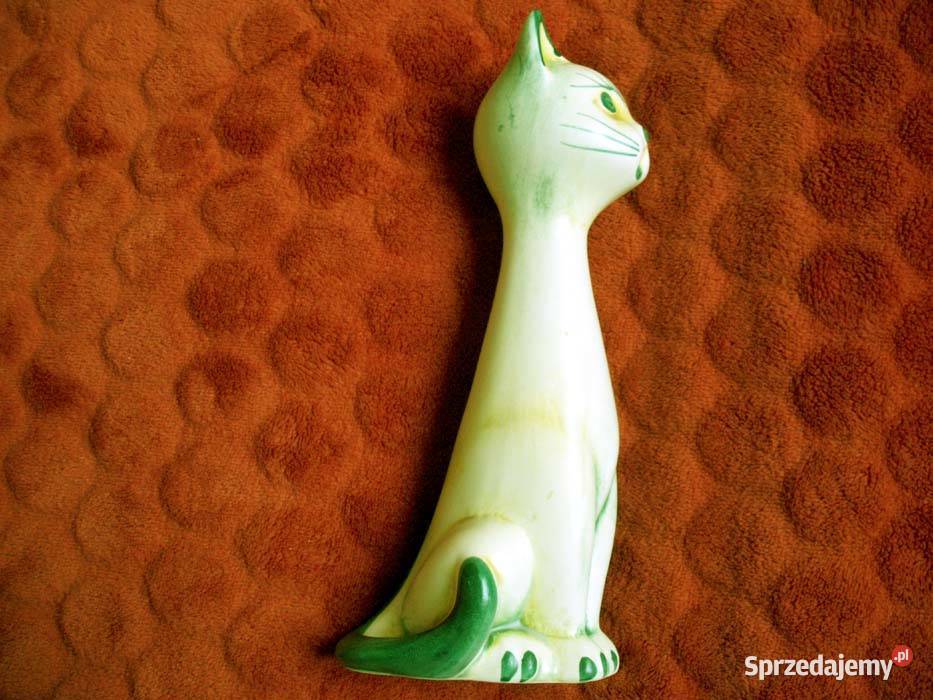 Kot koteczek ręcznie malowany porcelana 21 x 9 x mazowieckie Siedlce