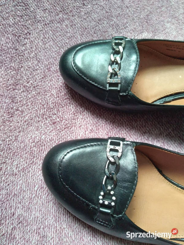 Buty półbuty czółenka damskie GEOX czarne 23.5cm Kielce