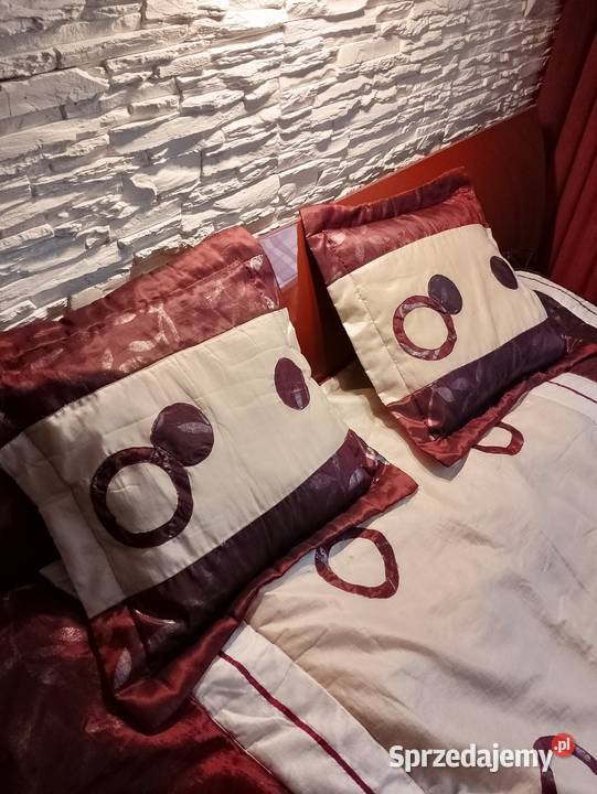CUDNA narzuta 220x240 2 poszewki beż bordo WYS