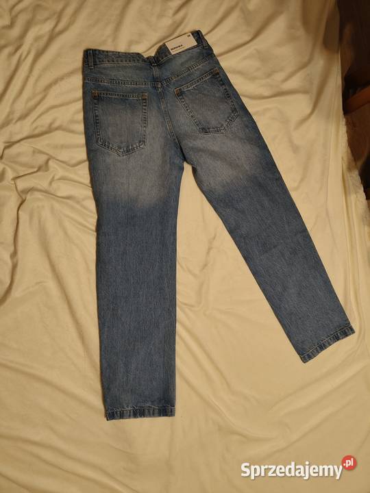 Jeansy Bershka Straight Leg Jasnoniebieskie dolnośląskie Wrocław