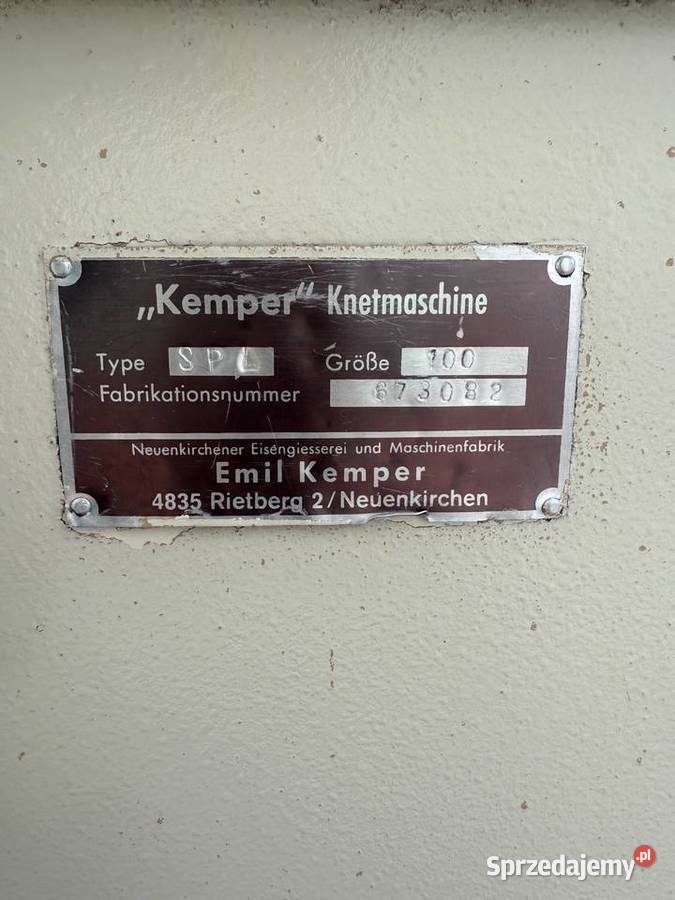 Miesiarka spiralna mieszalnik ugniatarka KEMPER Pozostałe łódzkie Skierniewice