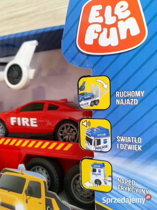 OKAZJA Laweta z pojazdami Fire helikopter autko 3 lata+ Samochody i pojazdy Dla Dziecka Zabrze