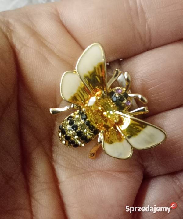 Śliczna broszka lśniąca pszczola Białystok