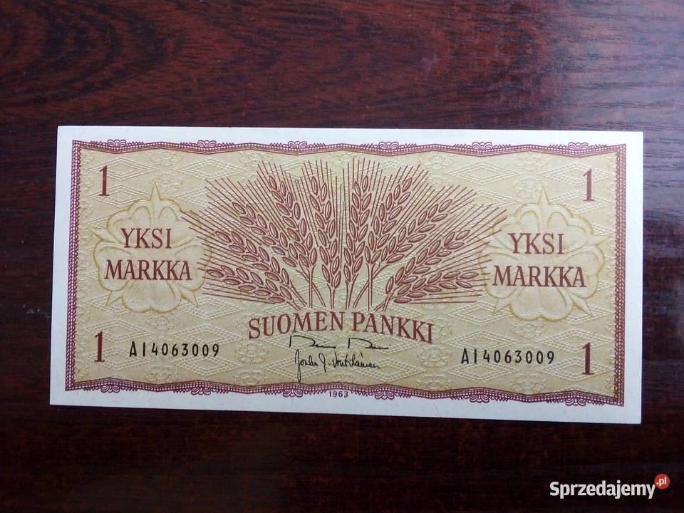 Banknot 1 marka Finlandia Płońsk