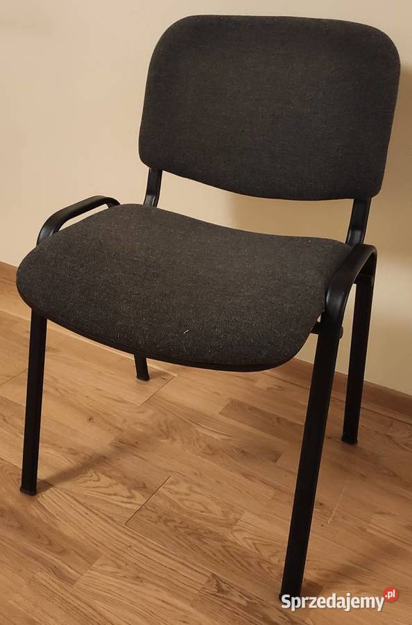 Krzesło konferencyjne metalowe tapicerowane czarne