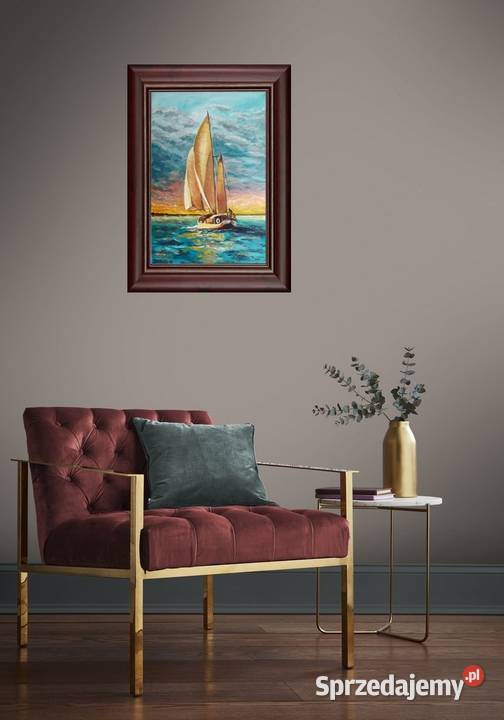 Obraz olejny Żaglówka Dekoracje i ozdoby Dom i Ogród lubelskie