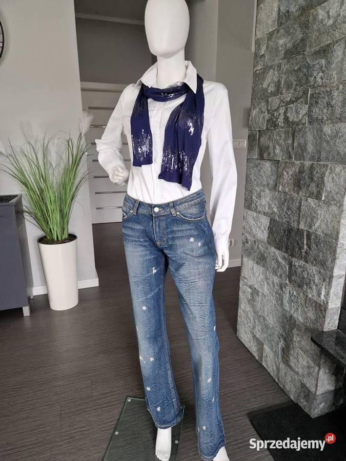 Granatowy szalik z cekinami Dodatki