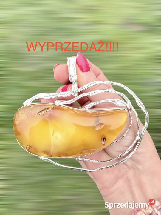 WYPRZEDAŻ Wisior srebro 925 bursztyn bałtycki Wisiorki Pomlewo