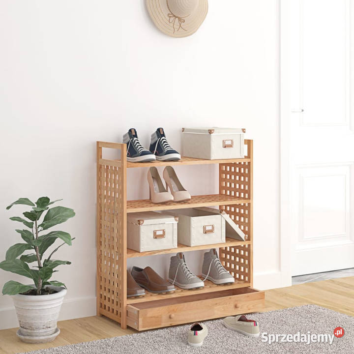Stojak na buty z szufladą 70x27x81 lity orzech Dom i Ogród