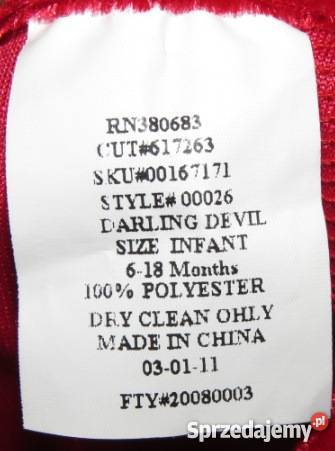 Diabełek Kostium Karnawałowy jasełkowy Nowy Żmigród