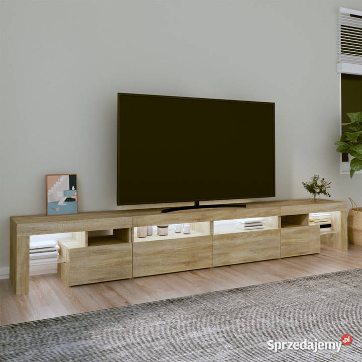Szafka pod TV z oświetleniem LED dąb sonoma RTV mazowieckie Warszawa