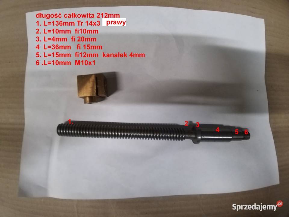 Śruba narzędziowa z nakrętką L212 do tokarki Sosnowiec