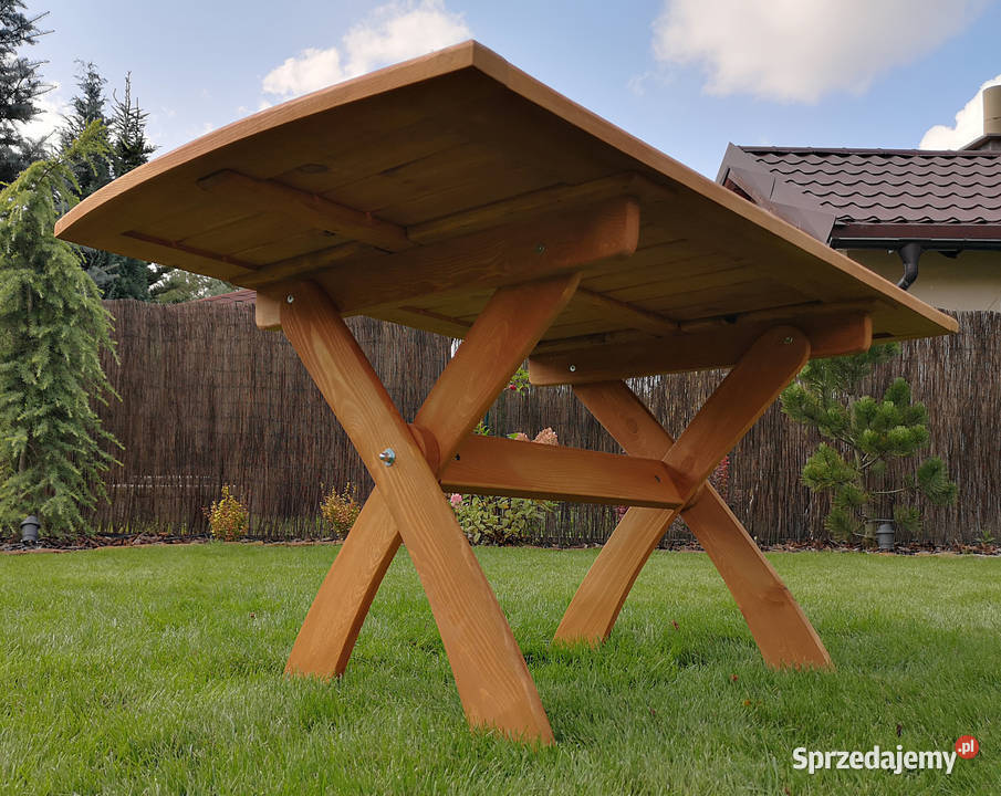 Meble ogrodowe drewniane składane typ X lamel 9 Ogród Kalety