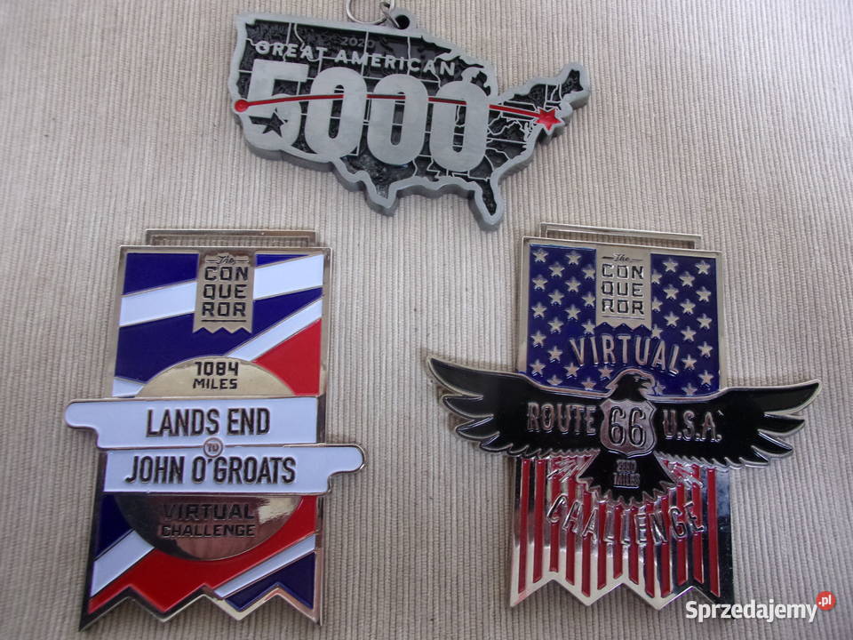 2 x Angielskie Medale wirtualnego wyzwania ROUTE Warszawa sprzedam