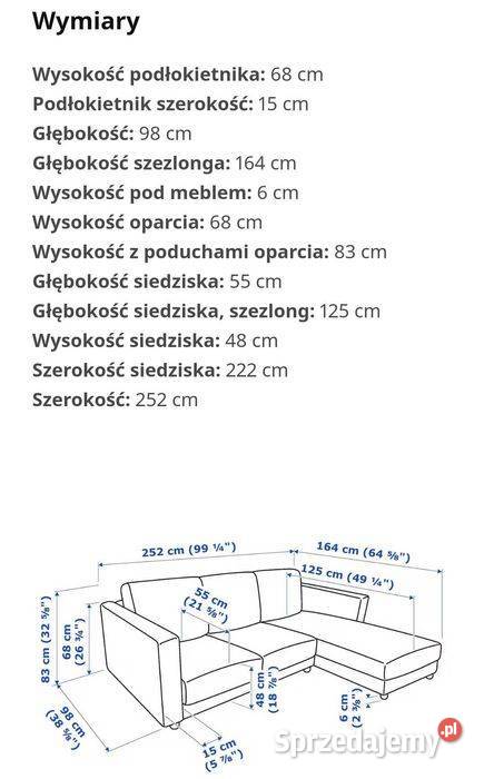 Sofa 3osobowa Vimle z szezlongiem Komorze Przybysławskie sprzedam