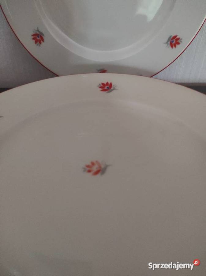 Talerze porcelana Schumann antyk 1945r Warpechy Stare
